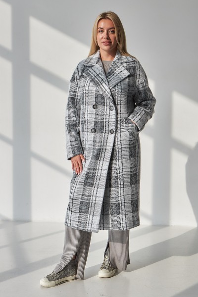 Женское пальто 384 лама ёлочка