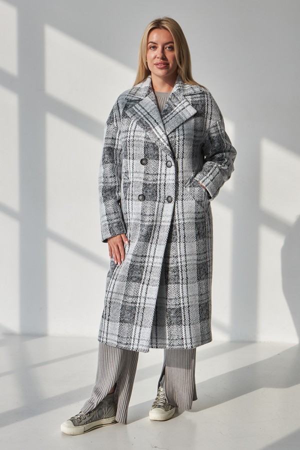 Жіноче осіннє пальто 384 матеріал лама ялинка