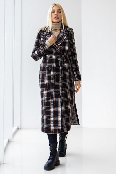 Женское шерстяное пальто 9.280a коричневое