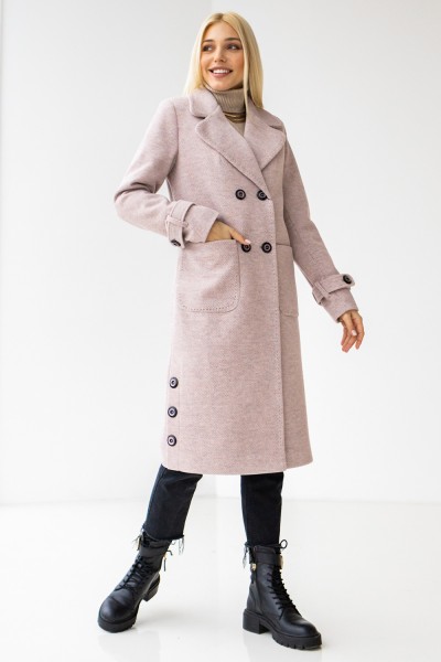 Жіноче вовняне пальто 9.311 рожеве